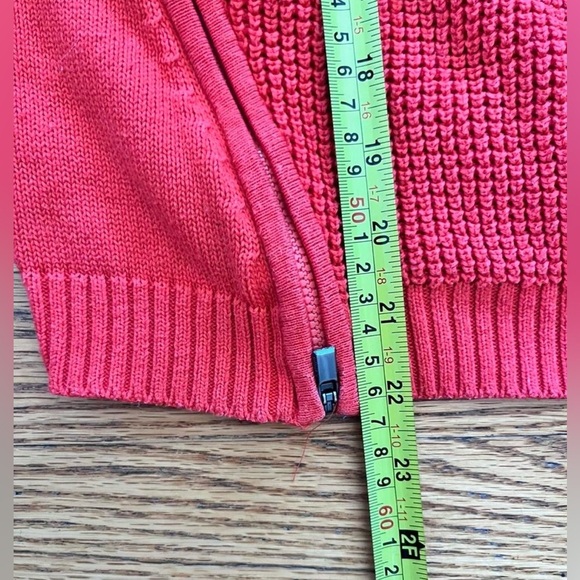 Athleta Women’s Orange Crew Neck Sweater with Front Zippers | Size Small - Picture 8 of 8